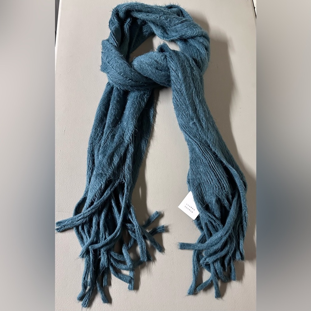 LC Lauren Conrad Teal Fringed Women's Scarf, New
